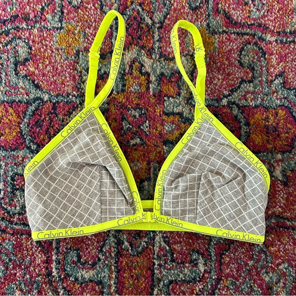 Calvin Klein Women's Gray and Yellow Bralette